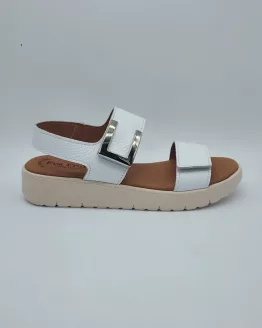 EVA FRUTOS MOD. 6324, SANDALIA GRABADO BLANCO